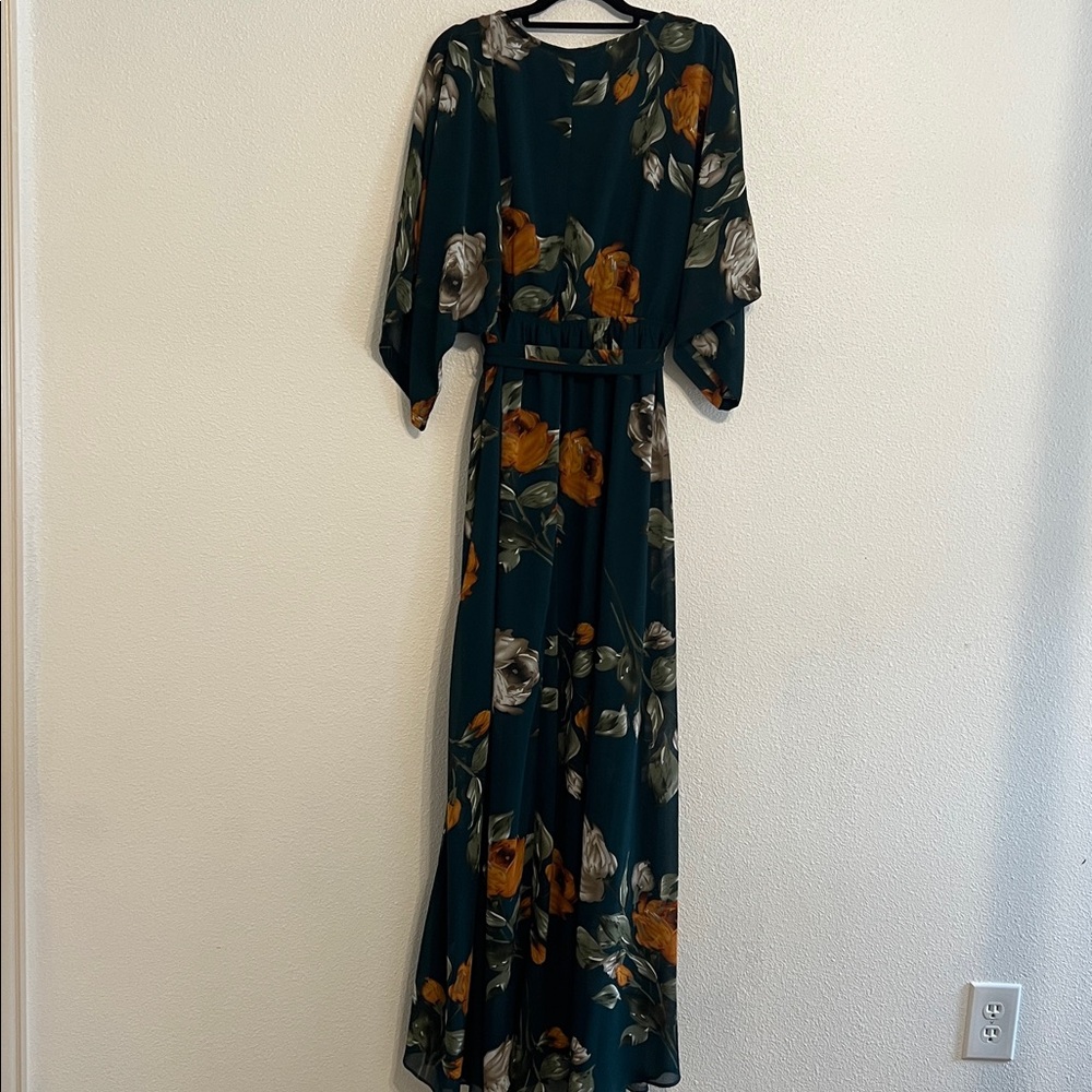 Baltic Born Teal Floral Maxi Dress with Mustard and Cream Blooms - Picture 7 of 9